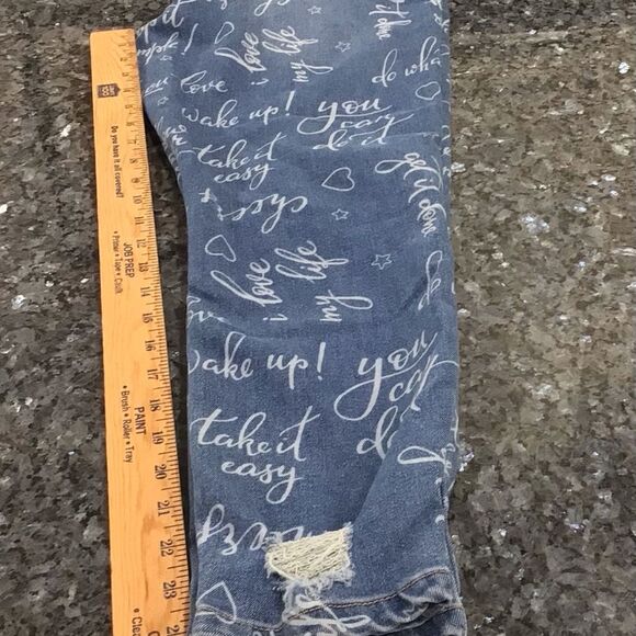 Copperfield Women’s High Rise Ankle Skinny Jeans Script Print Size 6 - Picture 7 of 12